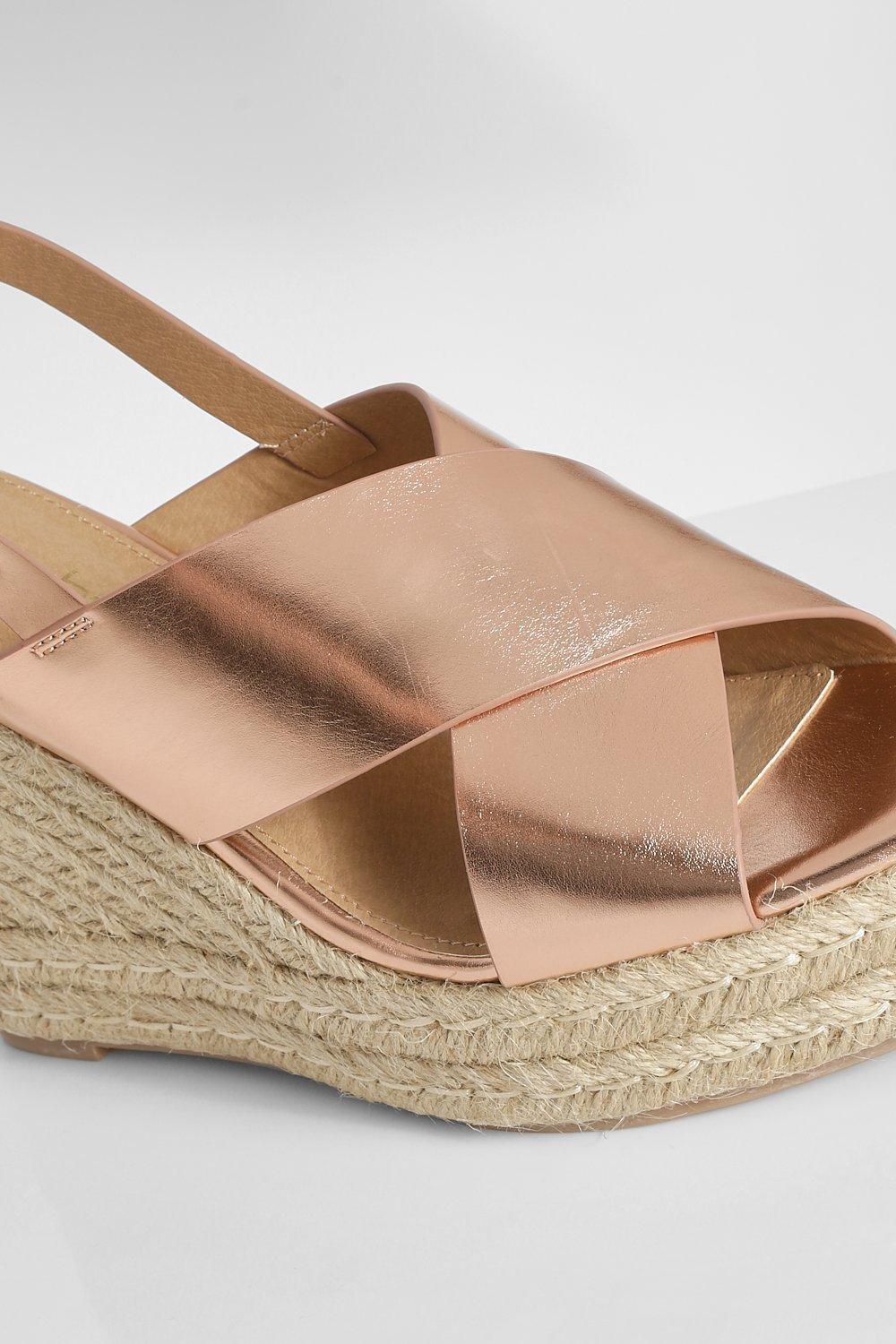 Rose gold hot sale metallic wedges